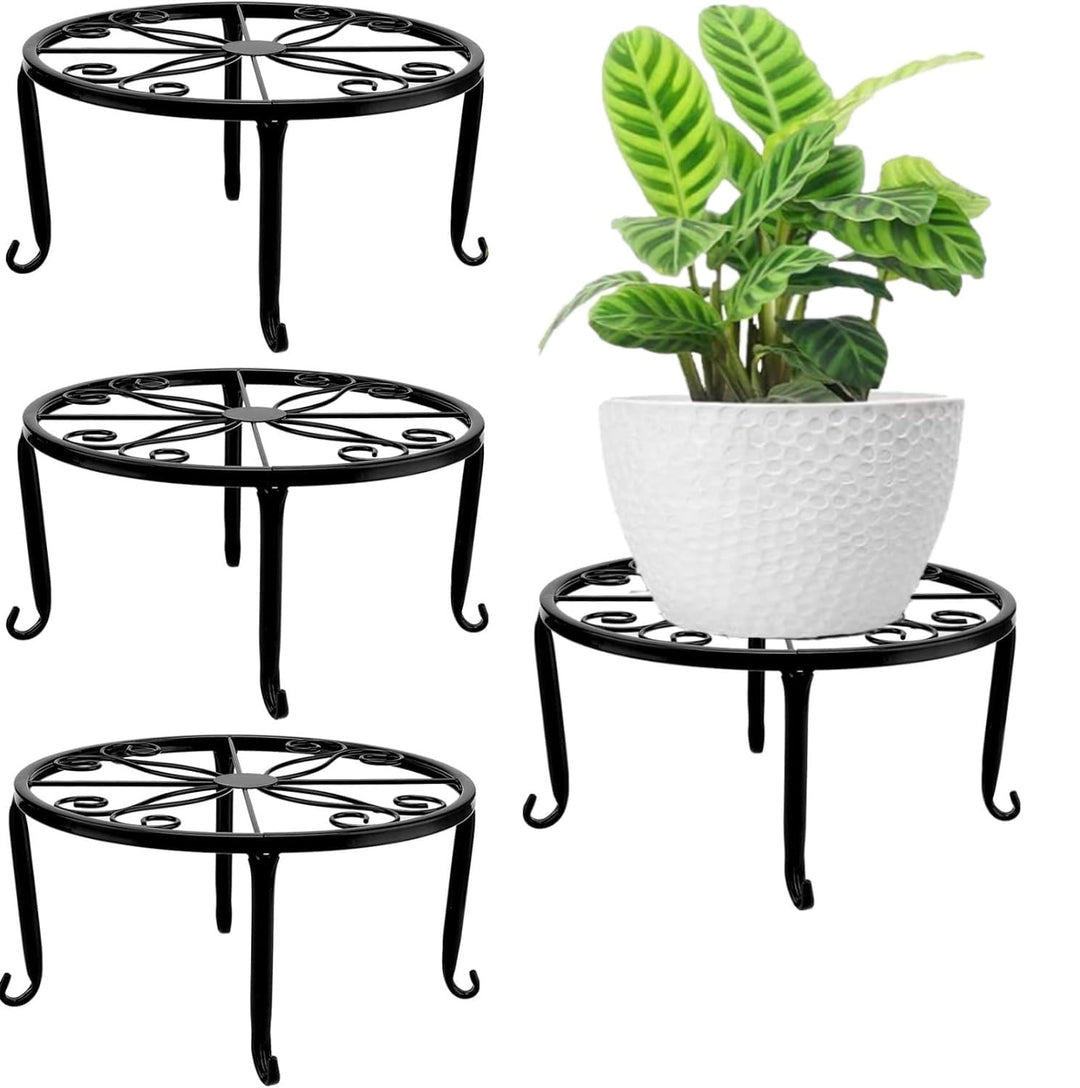 LATERN4 Stück Pflanzenständer aus Metall, 23CM Robuster Blumentopf Ständer Pflanzgefässhalter Pflanz