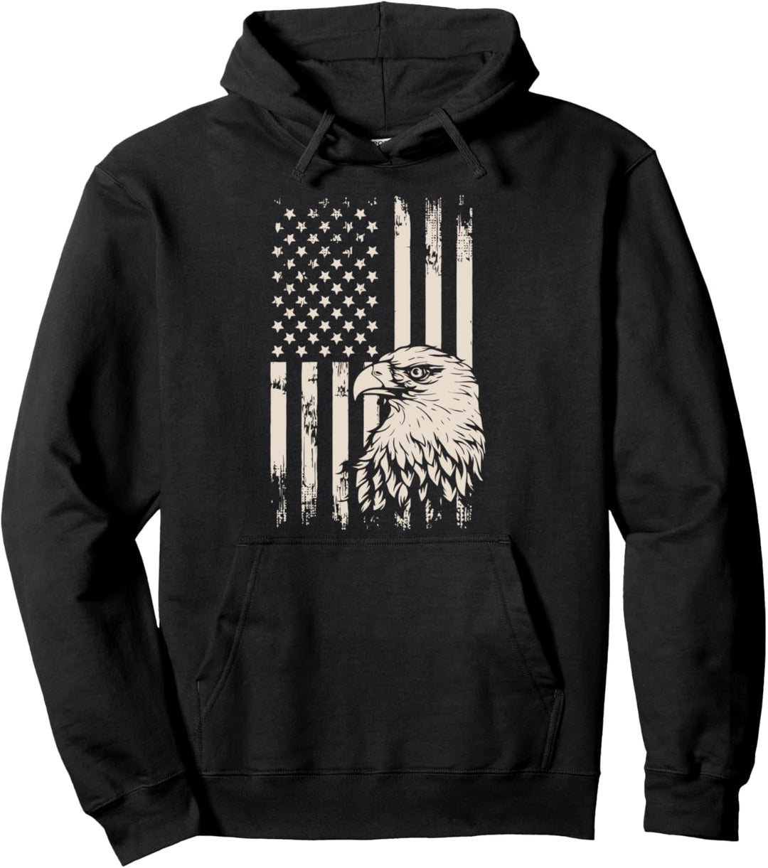 Amerikanische Flagge Adler USA Retro Vintage Weisskopfadler Pullover Hoodie