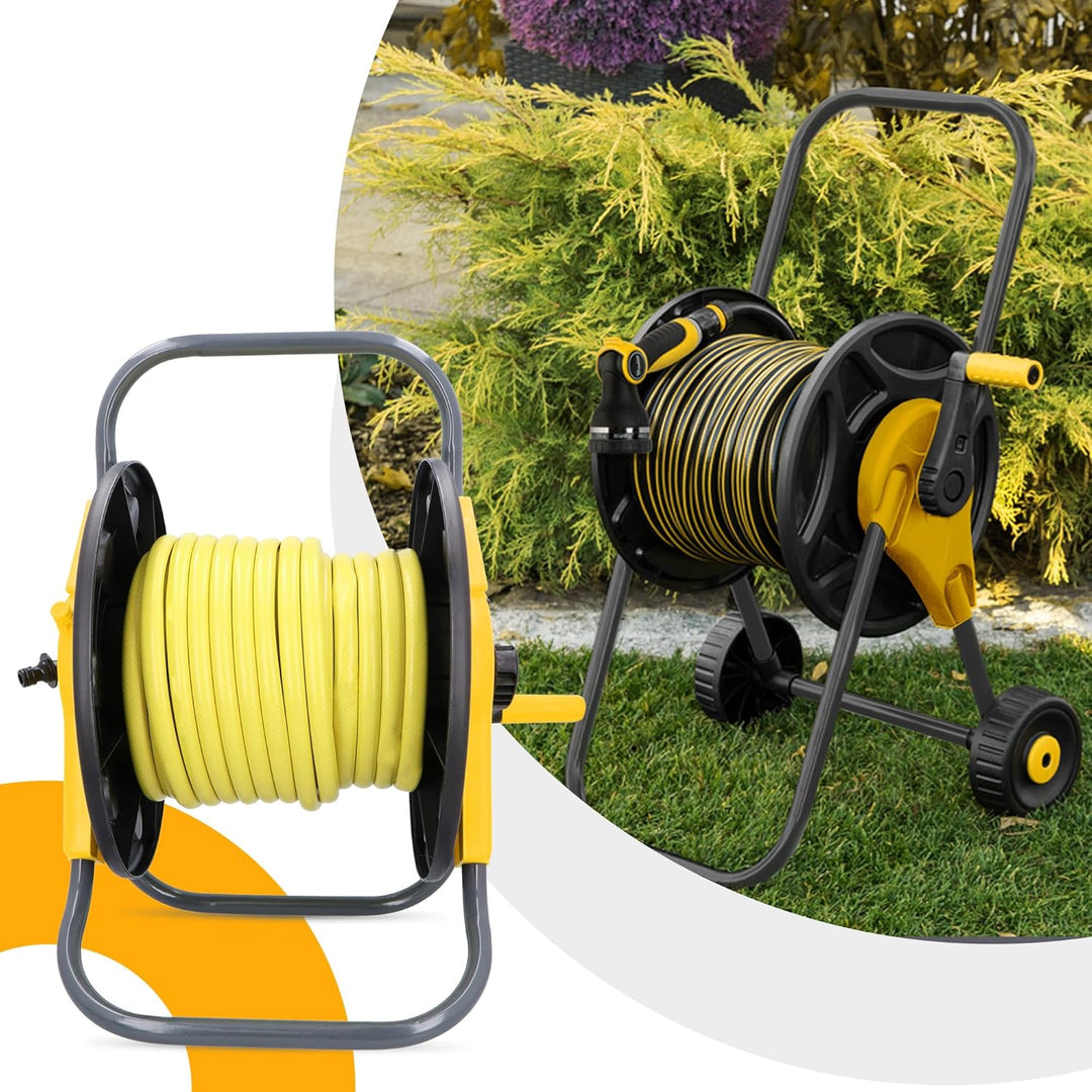 Gartenschlauchtrommel Schlauchwagen 60 m 1/2" Aufroller Gartenschlauchwagen Gartenschlauch Trommel T