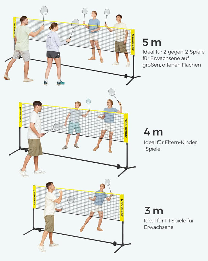 SONGMICS Badmintonnetz, faltbar, einfach zu montieren, leicht zu transportieren, höhenverstellbar (1