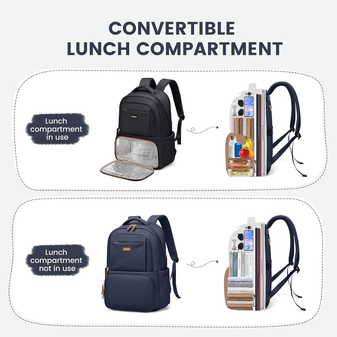 GOLF SUPAGS Lunch Rucksack, 16 Zoll Laptop Rucksack Schulrucksack mit Lsoliertes Kühltasche für Arbe
