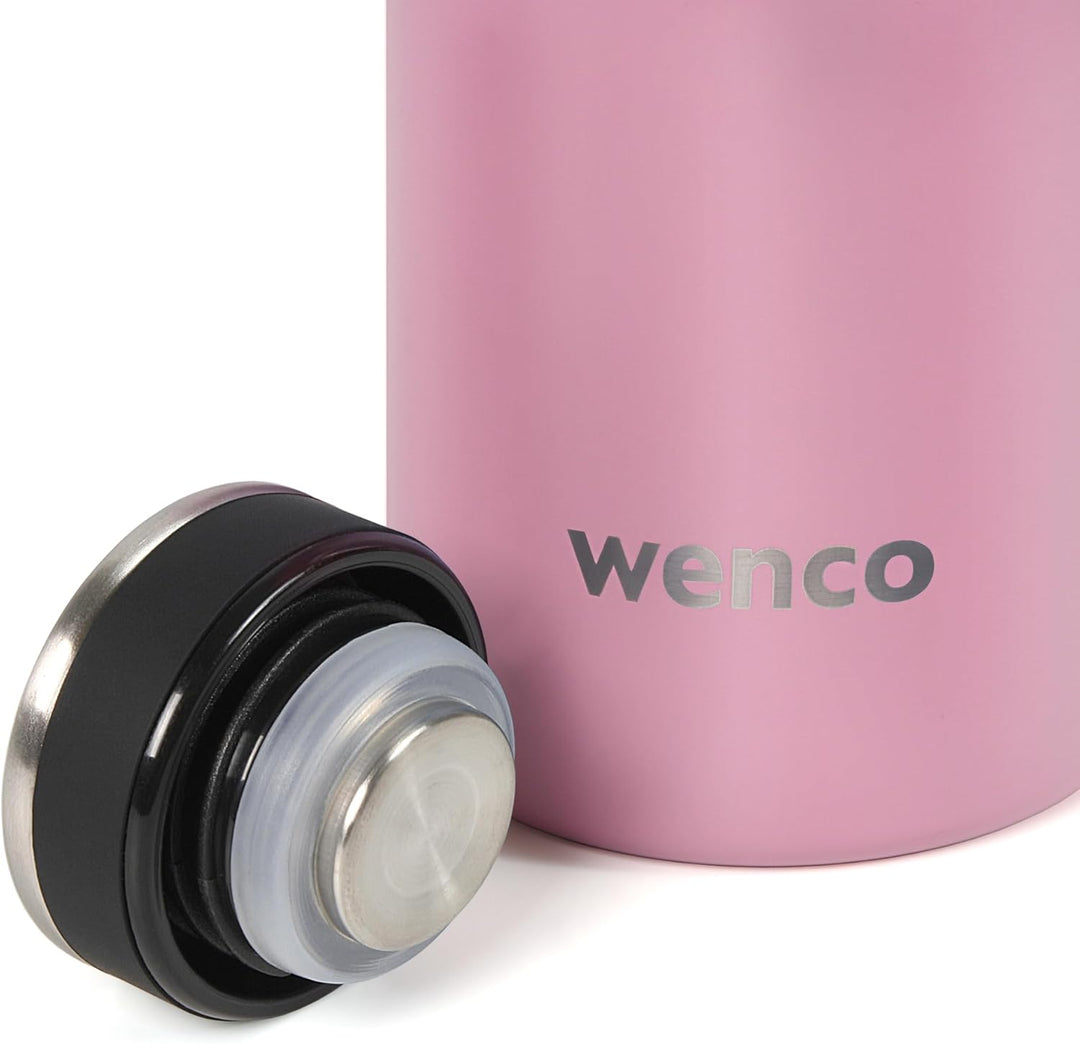wenco Trinkflasche Edelstahl 1l / 1000ml isoliert und auslaufsicher für kalte und heisse Getränke au