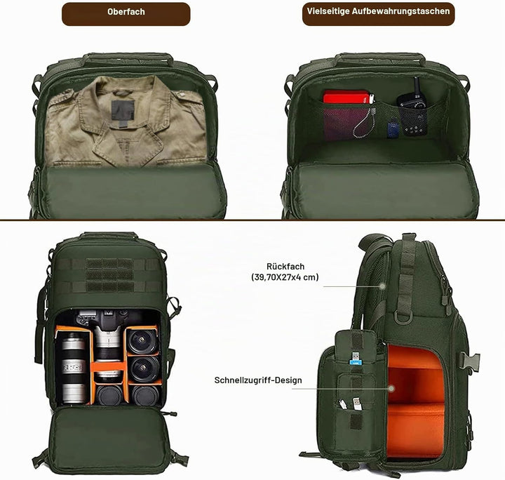 MOSISO Kamerarucksack, DSLR/SLR/Spiegellose Fotografie Taktisch Kamera Tasche Hülle Wandern im Freie