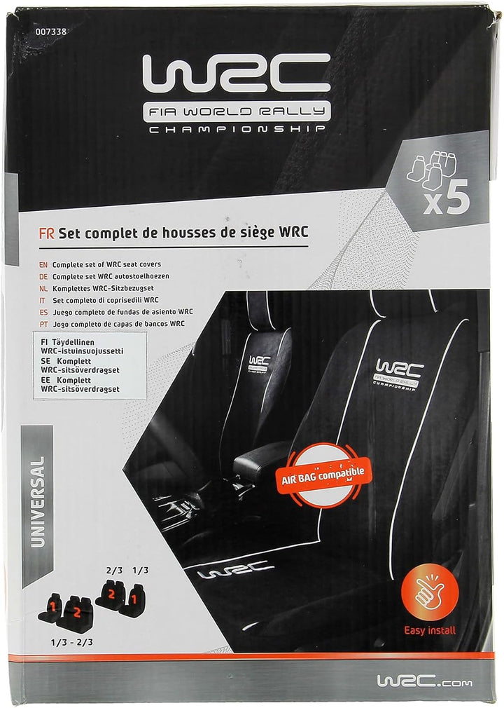 WRC 007338 4 tlg. Set Sitzbezug universal Airbag-kompatibel, schwarz