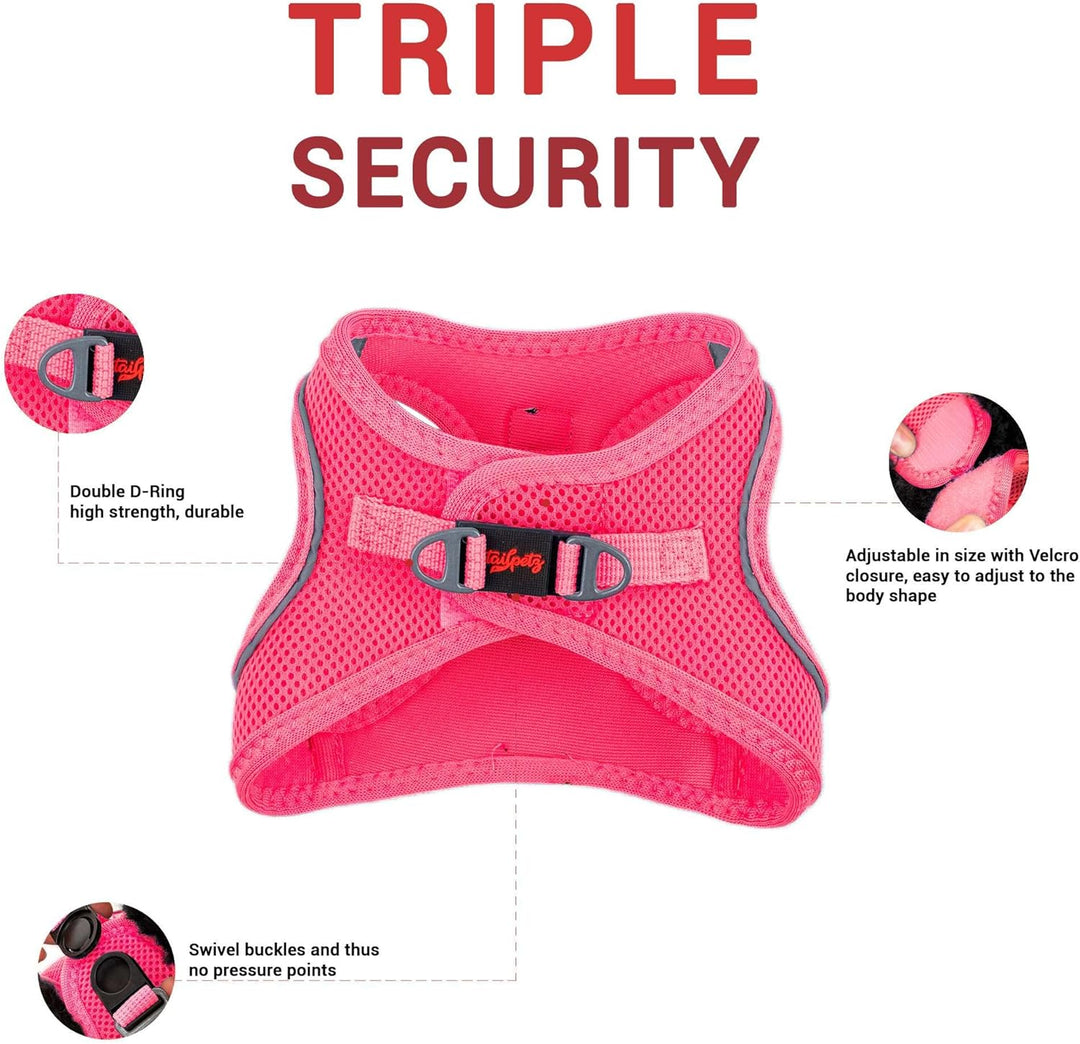 TAİLPETZ AM - HUNDEGESCHIRR (2XS, Neon-Pink) Neonpink 2XS (Brustumfang 30,5–33 cm), Neonpink 2XS (Br