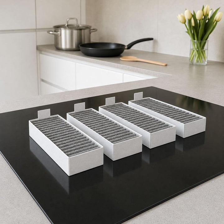 4 Aktivkohlefilter Ersatz für Bosch Kochfeld Filter HEZ9VRCR1, HEZ9VRCR0