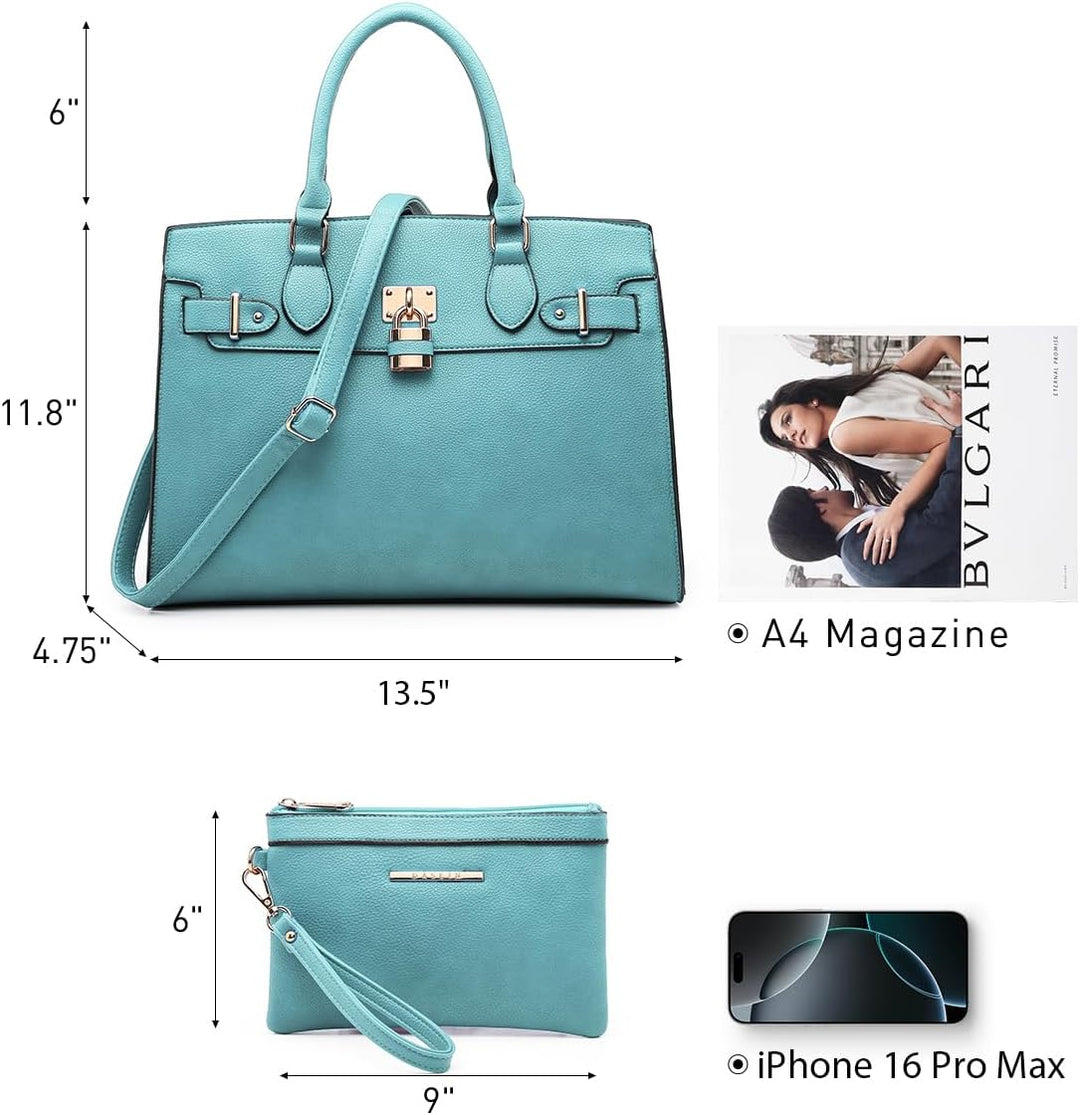 Dasein Women Handbags and Purses Ladies Shoulder Bag Top Handle Satchel Tote Work Bag with Matching