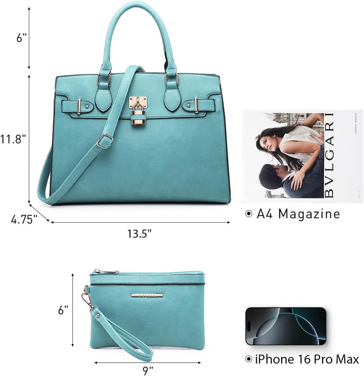 Dasein Women Handbags and Purses Ladies Shoulder Bag Top Handle Satchel Tote Work Bag with Matching
