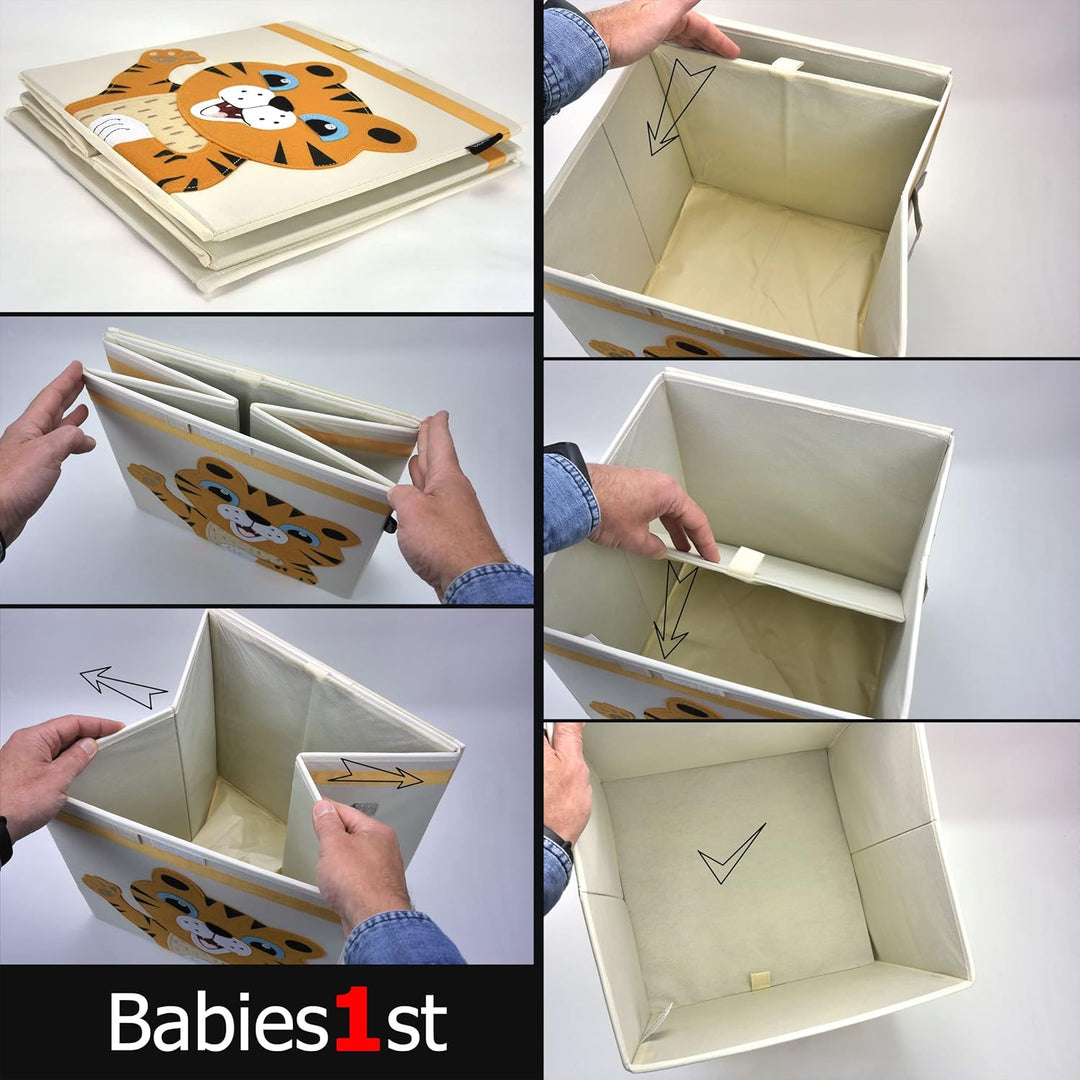 Babies1st Spielzeug Aufbewahrungsbox Kinder, mit Deckel 33x33x33 cm, Boxen für Kallax Regal, Spielze