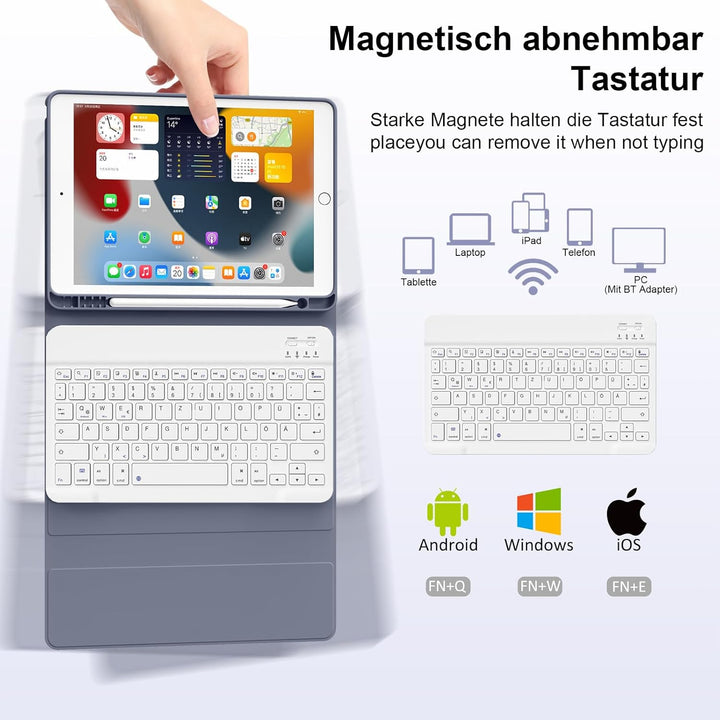 Tastatur Hülle für iPad Air 11 Zoll M3/M2 (2025/2024), iPad Air 5./4. Generation 2022/2020 10,9 Zoll