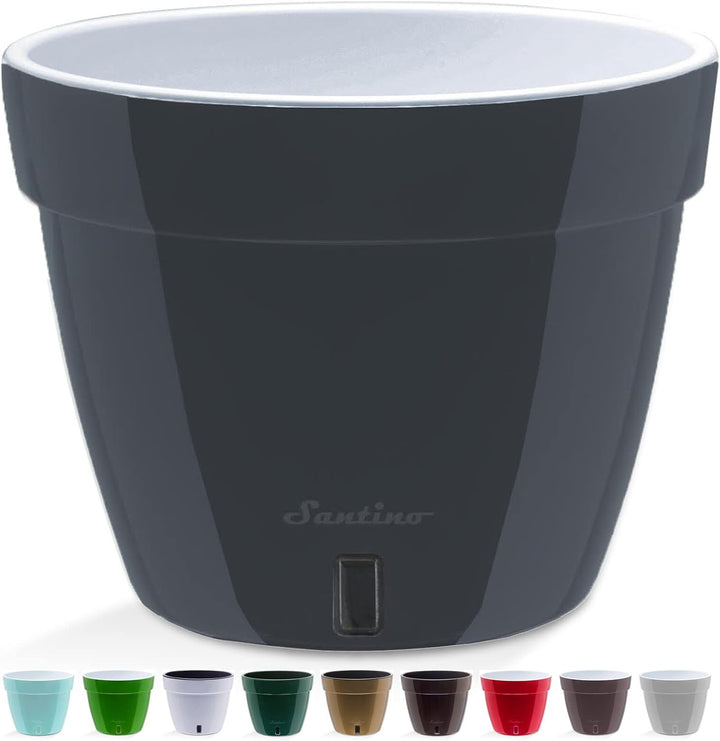 Santino ASTI 3er Set 20CM Selbstwässernder Blumentopf mit Wasserstandsanzeiger für Anlagen, Blumen,