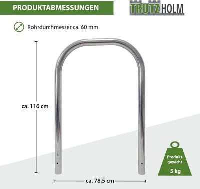 5x Fahrradanlehnbügel aus Edelstahl 116x78,5 cm Fahrradständer Anlehnbügel Mehrfachständer Beidseiti