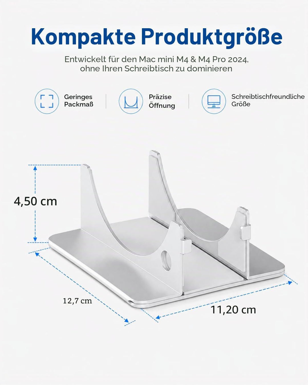 SNANSHI Mac mini M4 Ständer Vertikal, Heavy-Duty Metal Desktop Ständer für 2024 Mac mini M4 M4 Pro,