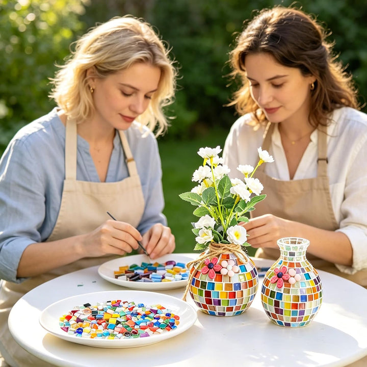 Mosaiksteine Bunte 650g Kreative Glasmosaiksteine Unregelmässig Kristall Mosaikfliesen Bastelmix für