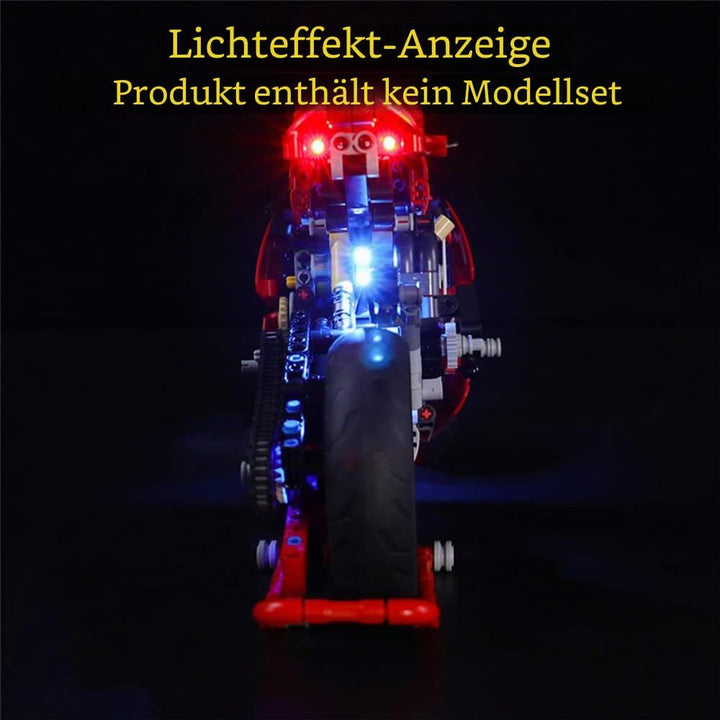 GEAMENT LED Licht-Set Kompatibel mit Lego Technic Ducati Panigale V4 R Motorrad - Beleuchtungsset fü