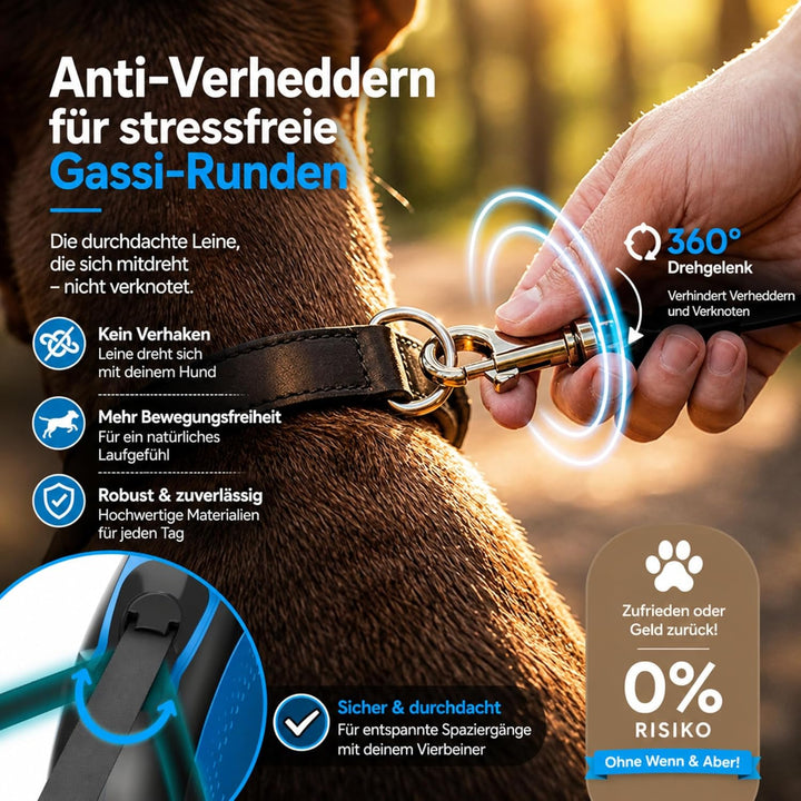 CORTESPETS® Rollleine – Hundeleine mit Kotbeutel – Ausziehbar bis zu 5 m – Für grosse und mittelgros