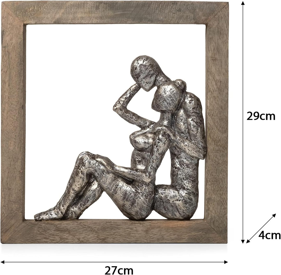 Moritz Skulptur Liebespaar im Bilderrahmen I 27 x 29 x 3 cm I verliebtes Paar I Pärchen I Geschenkid