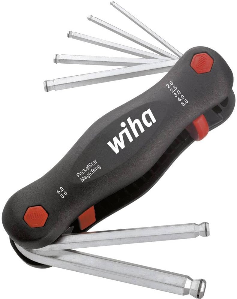 Wiha Multitool PocketStar® Sechskant-Kugelkopf MagicRing 7-tlg., per Tastendruck schneller Zugriff,