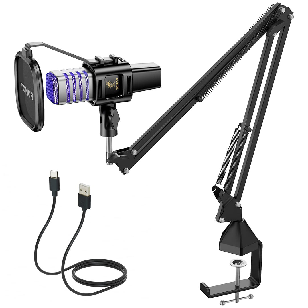 TONOR USB Kondensator Mikrofon, Nierencharakteristik Computer Mikrofon, Popfilter, für Konferenz, St