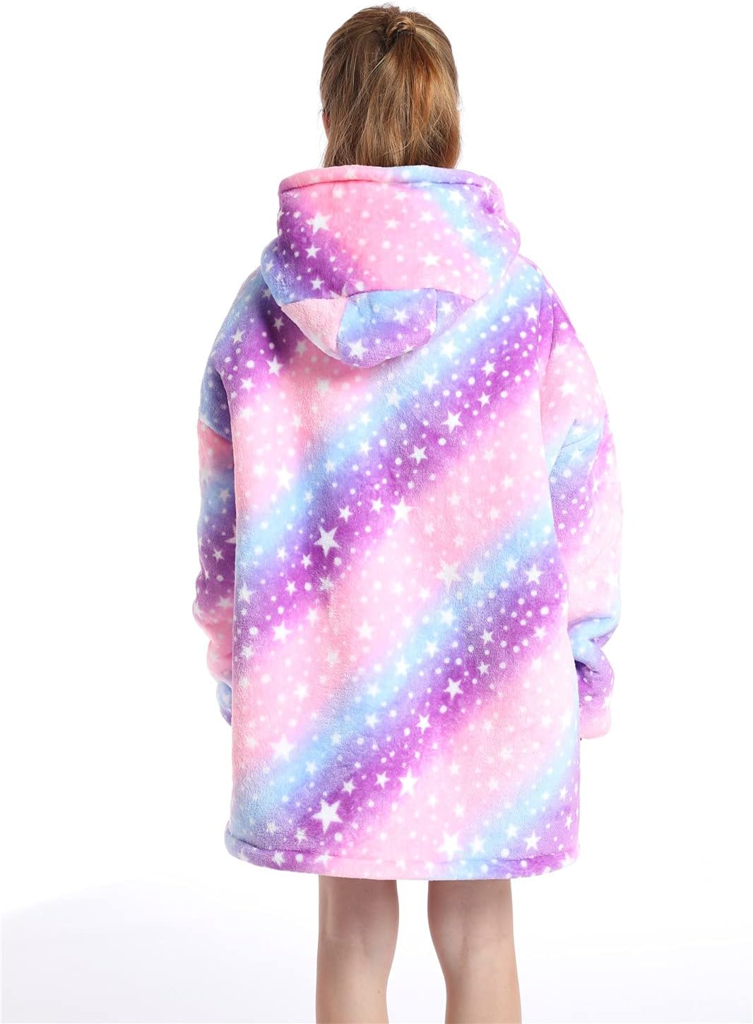 Kinder Übergrosse Hoodie Decke, Kapuzenpullover Sweatshirt mit Ärmel und Tasche,Flanell Kuschelpullo