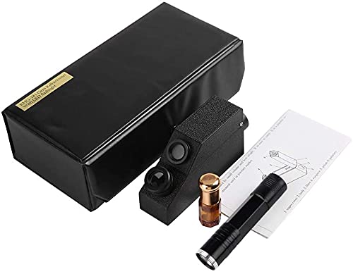 Zyyini Professionelles Edelsteinrefraktometer, tragbares Schmuckrefraktometer mit Taschenlampe, für