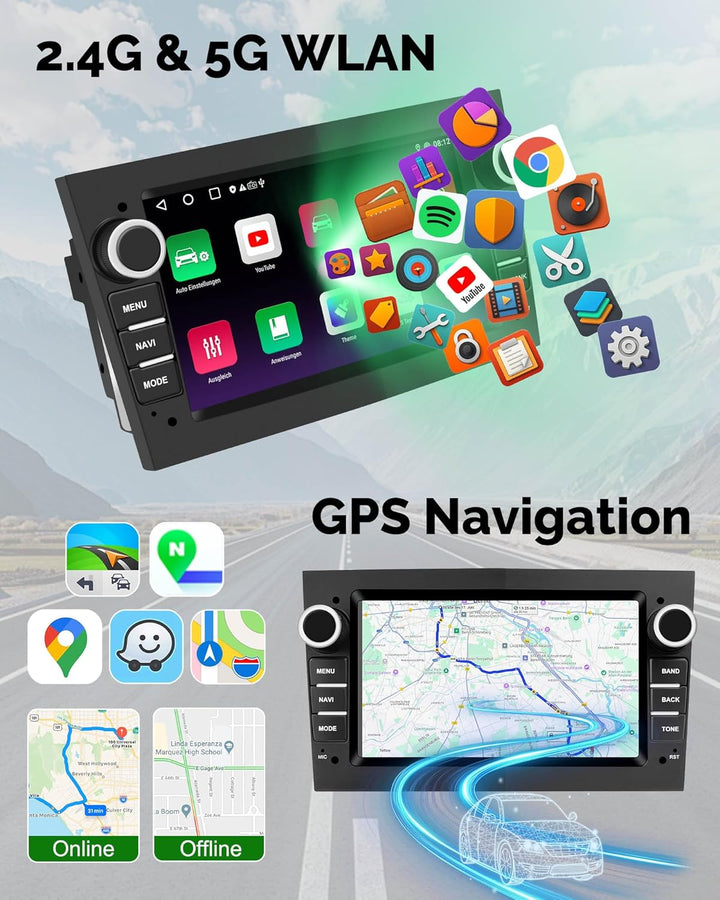 Ledio Bluetooth Autoradio mit Bildschirm für Opel Corsa d Corsa c Astra h Vivaro Zafira b Vectra c,