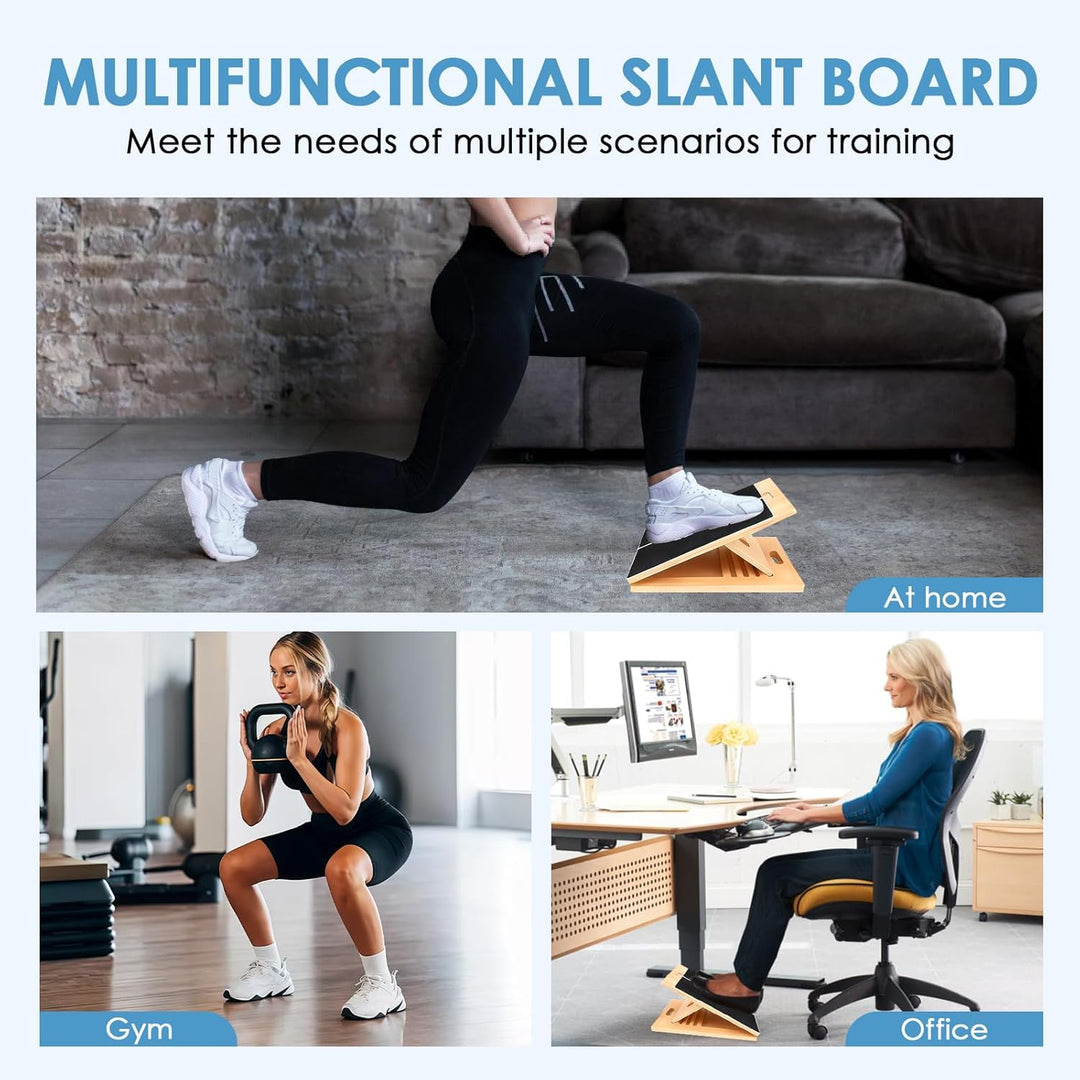 Verstellbares Holz-Schrägbrett für Dehnübungen,Leicht &amp; Tragbar für Home-Office-Fitness