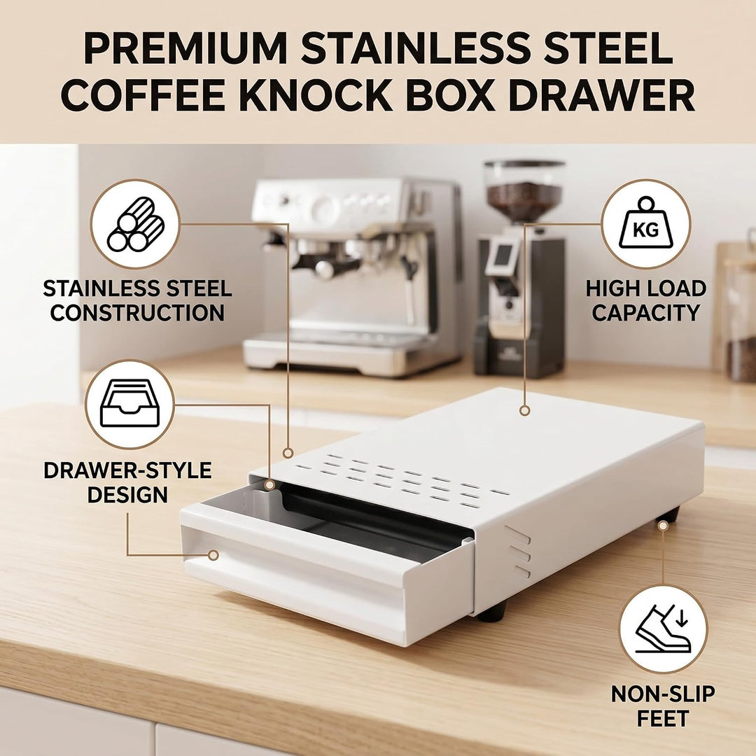 Kaffee-Klopfbox-Schublade, Espresso-Klopfbox-Schublade, Edelstahl-Kaffeerückstandspulverbox für den