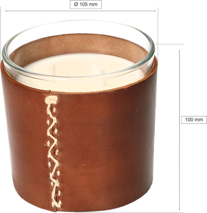 ABRATO® Duftlampe 10x10cm im Glas No2 mit Lederfassung SSG Einzigartiger Duft