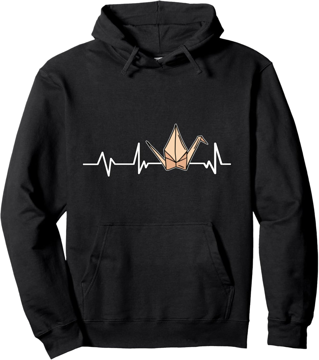 Schwan Origami Herzschlag Geschenk Origami Pullover Hoodie