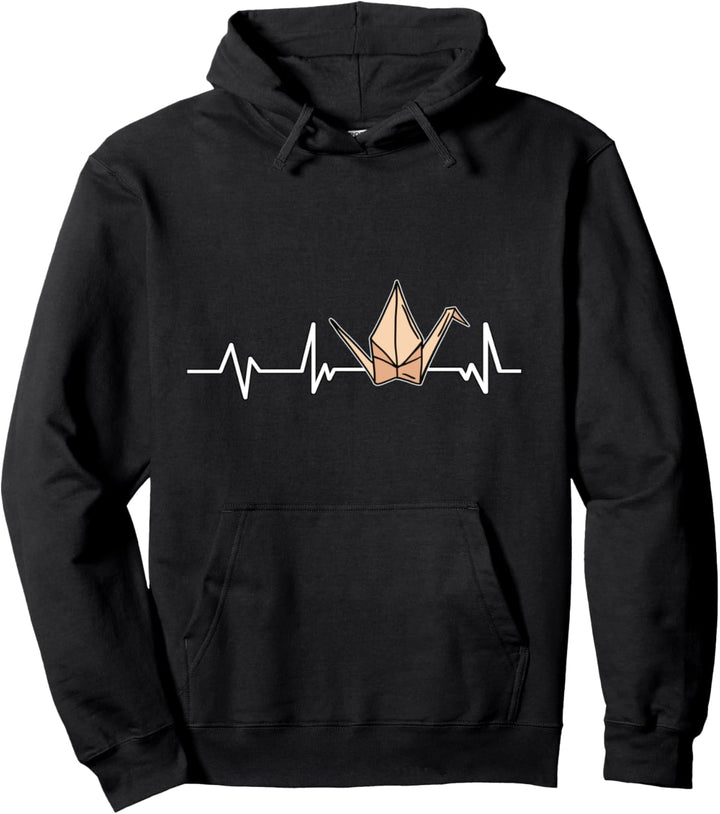 Schwan Origami Herzschlag Geschenk Origami Pullover Hoodie