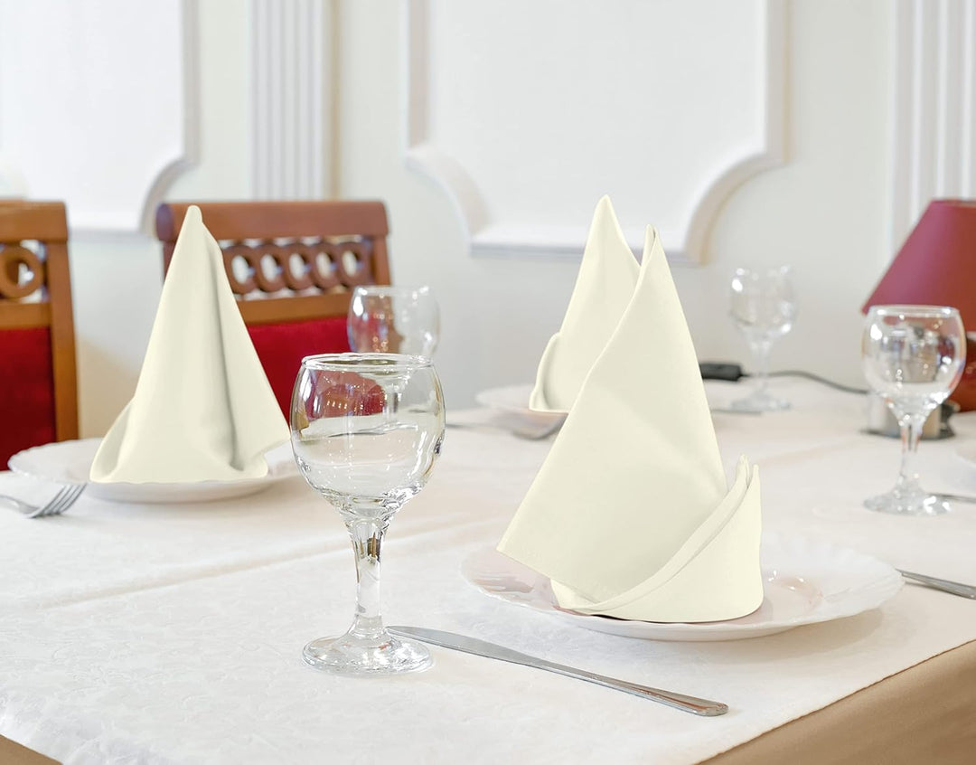 Utopia Küchentuch-Servietten [12er Pack, Elfenbein] 46x46 cm Waschbare Tischservietten für Hotel, Mi