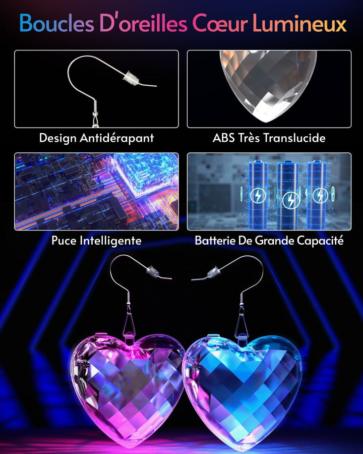 LED Ohrringe Disco Ball Ohrringe 7 RGB Licht Projektion Licht Ohrringe für Frauen Wiederaufladbare L