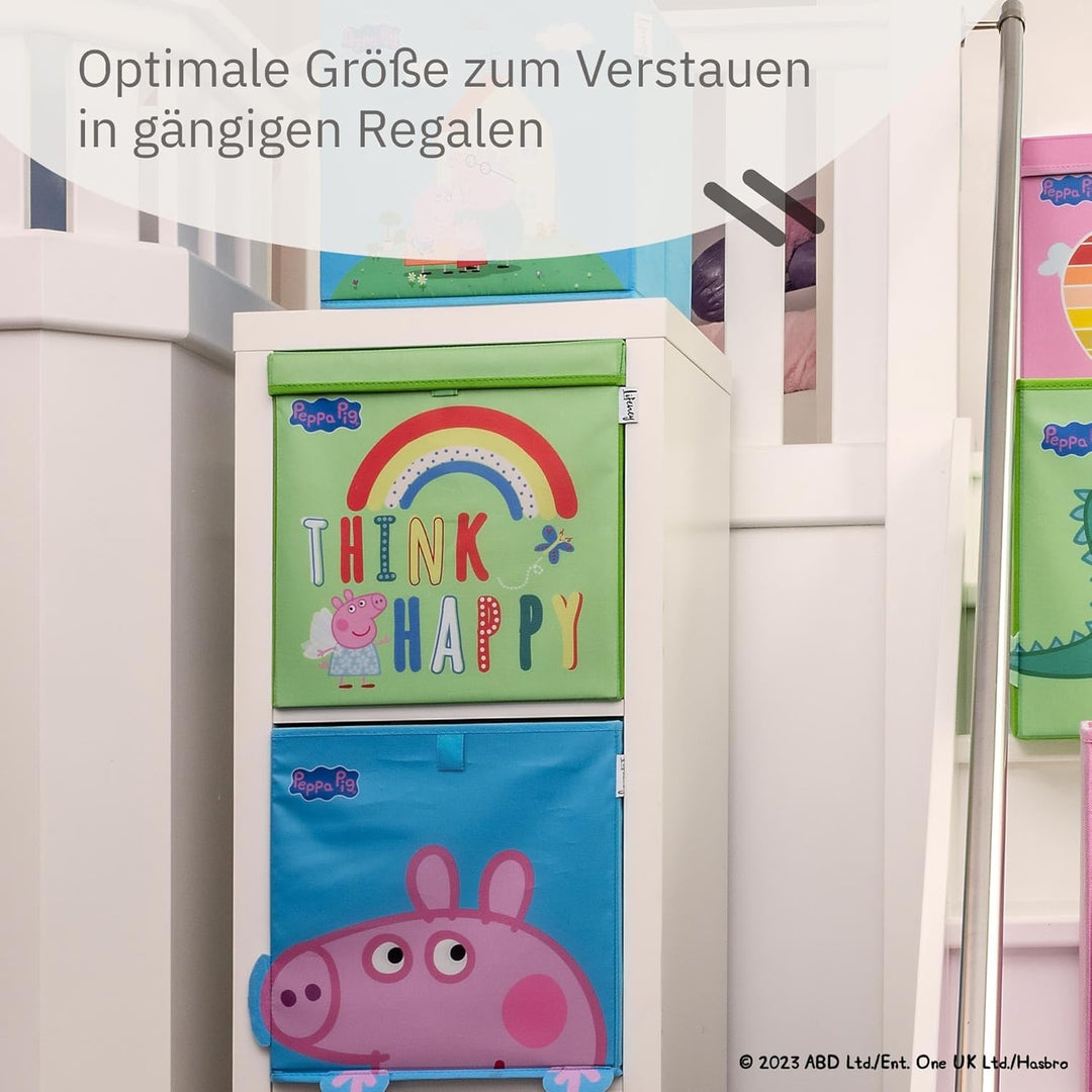 LIFENEY meets Peppa Wutz Aufbewahrungsbox mit Deckel für Kinder – Box mit Peppa Pig Motiv zur Aufbew