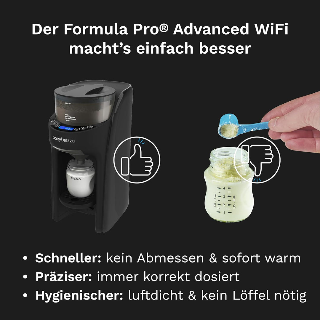 Baby Brezza Formula Pro Advanced WiFi – Automatischer Flaschenzubereiter mit App-Steuerung, inkl. ex