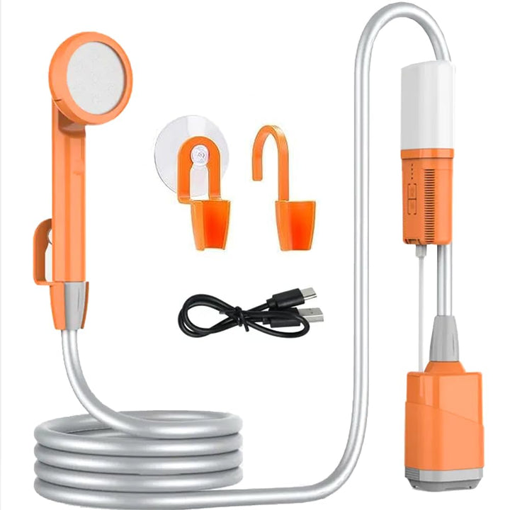 Zooma Camping Dusche Outdoor, 2-in-1 Tragbare Duschen mit Licht, Campingdusche mit Tauchpumpe, Garte