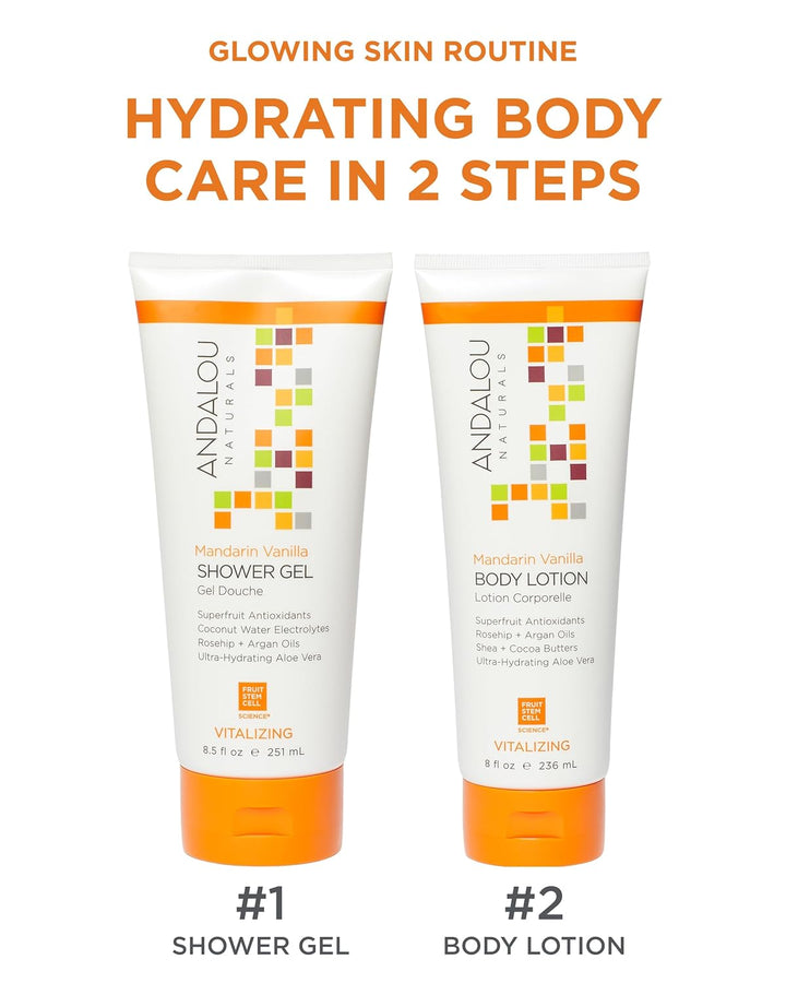 Andalou Naturals Mandarin Vanilla Vitalizing Body Lotion, 8 Ounce