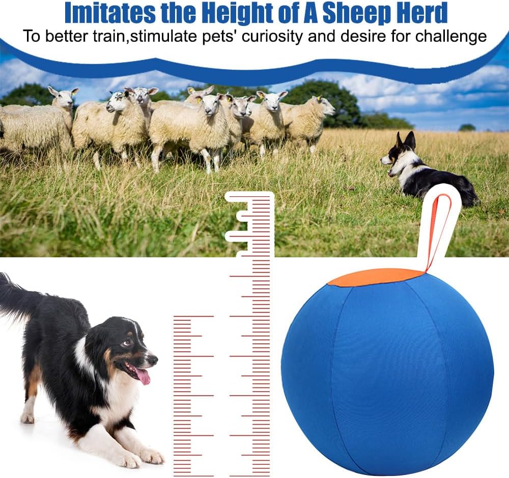 DONGKER Hüteball 18", 45cm Runde Herding Ball mit Ballabdeckung für Hund, Robuste Hundespielzeug mit