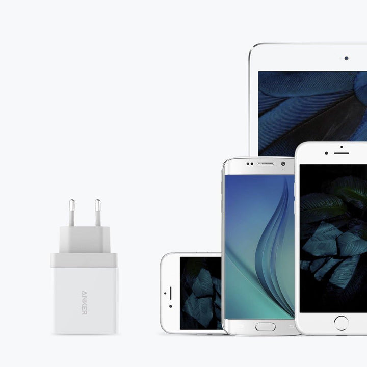 Anker 24W 2-Port USB Ladegerät, iPad ladegerät mit PowerIQ Technologie für iPhone 16/15 Serie, iPad,