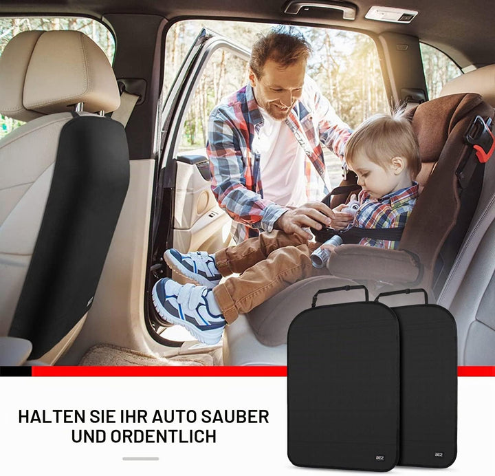BEZ Rückenlehnenschutz Auto Kinder, Trittschutz [2 Stück], Rücksitzschoner Anti-Schmutzig, Wasserdic