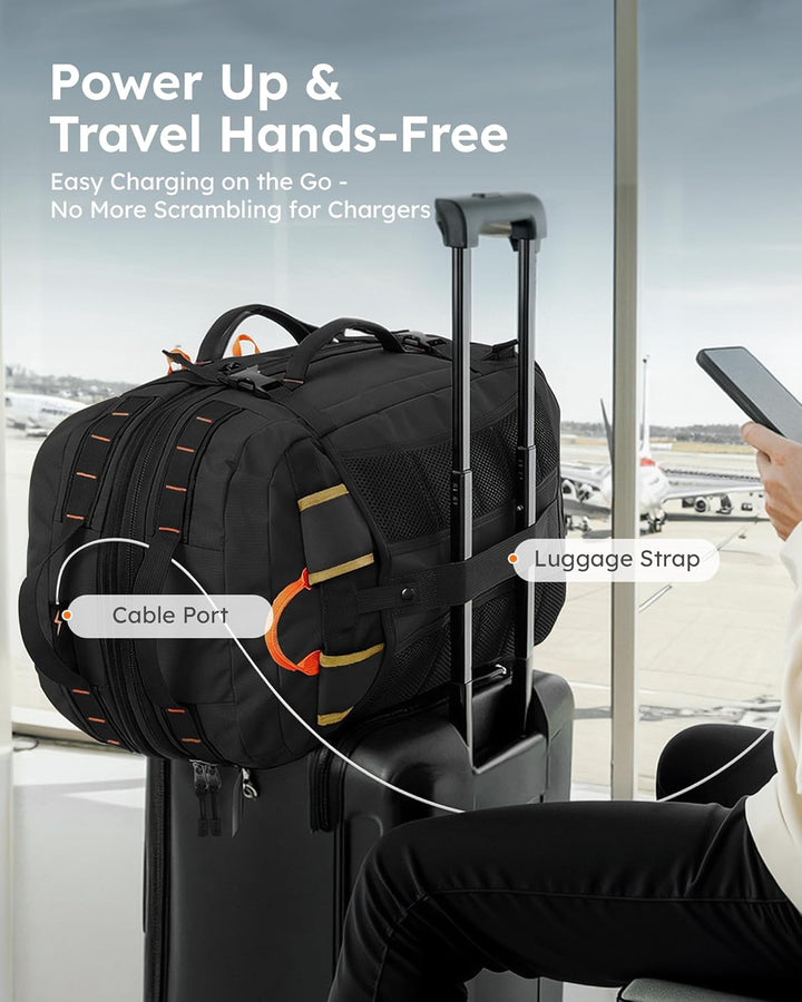 Tolaccea Reiserucksack, Handgepäck Rucksack Flugzeug, TSA-Freundlicher Laptop Rucksack 15,6 Zoll, Er