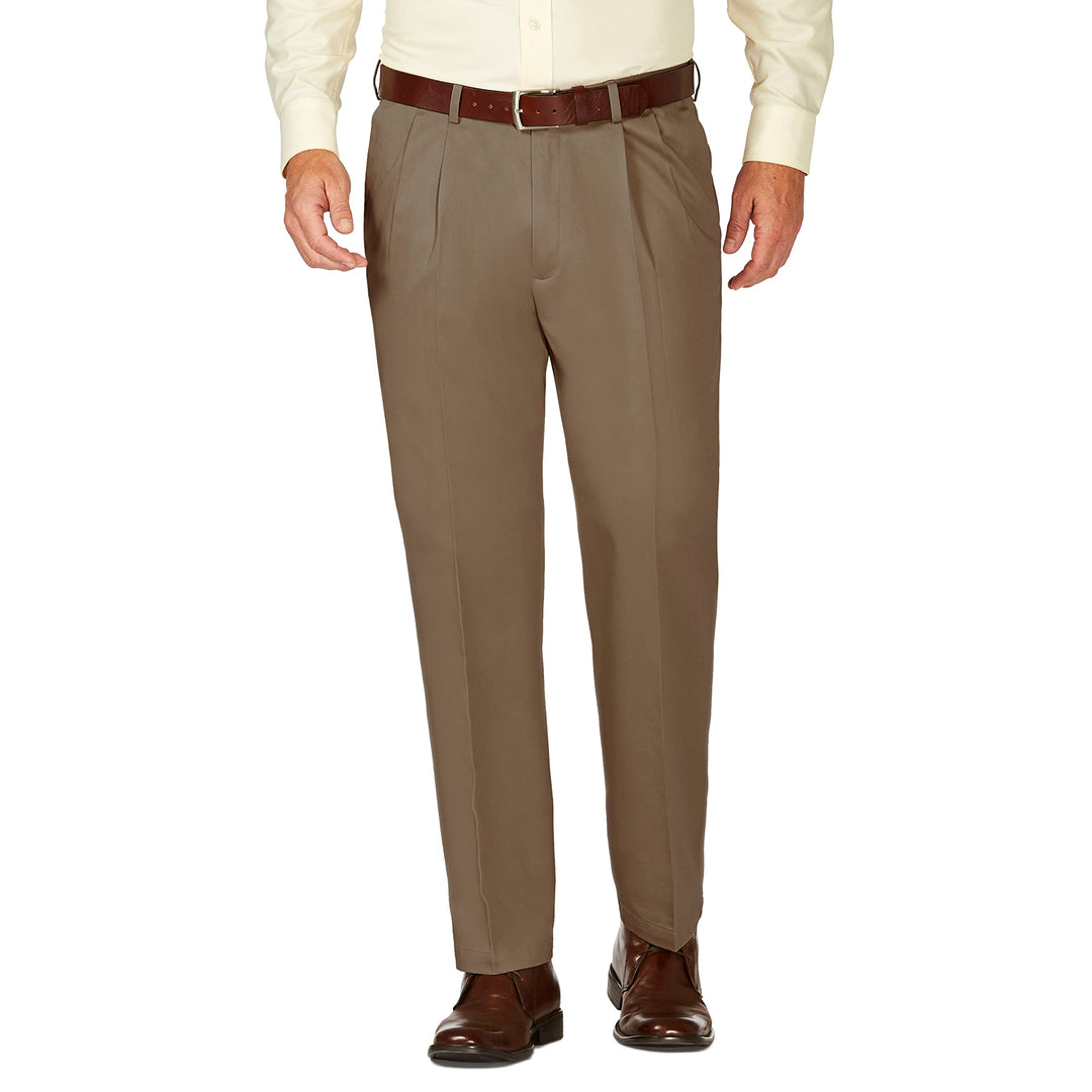 Haggar Herren Work-to-Weekend No-Iron Pleat-Front Pant with Hidden Expandable Waist Hose 32W / 32L B