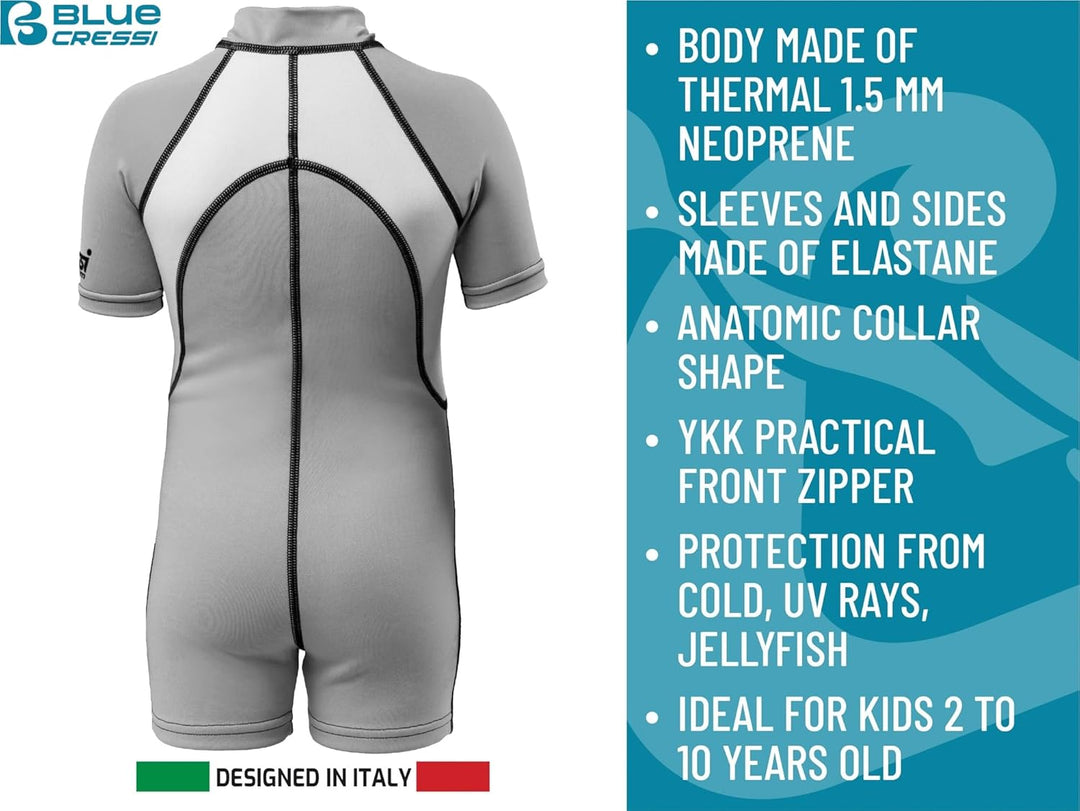 Cressi Kid Shorty Wetsuit 1.5 mm - Shorty Neoprenanzug für Kinder Ultra Stretch Neopren Rosa/Weiss L