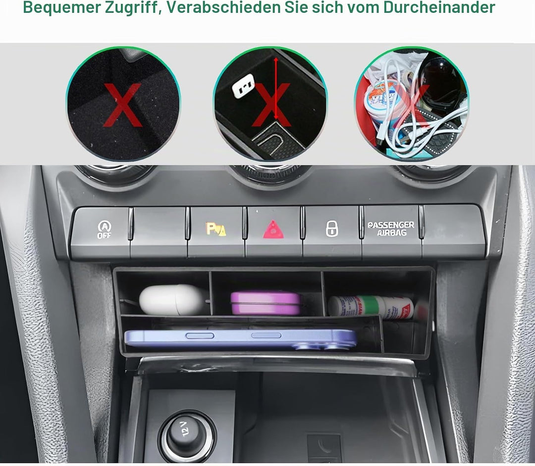 GAFAT Skod-a Kodiaq Karoq 2017-2022 2023 Armlehne Mittelkonsole Aufbewahrungsbox, Karoq Organizer Tr