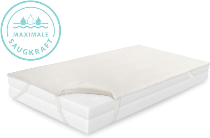 Matratzenschutz aus Molton 100% Baumwolle, Matratzenauflage/Matratzenschoner/Schutzbezug mit 4 Eckgu
