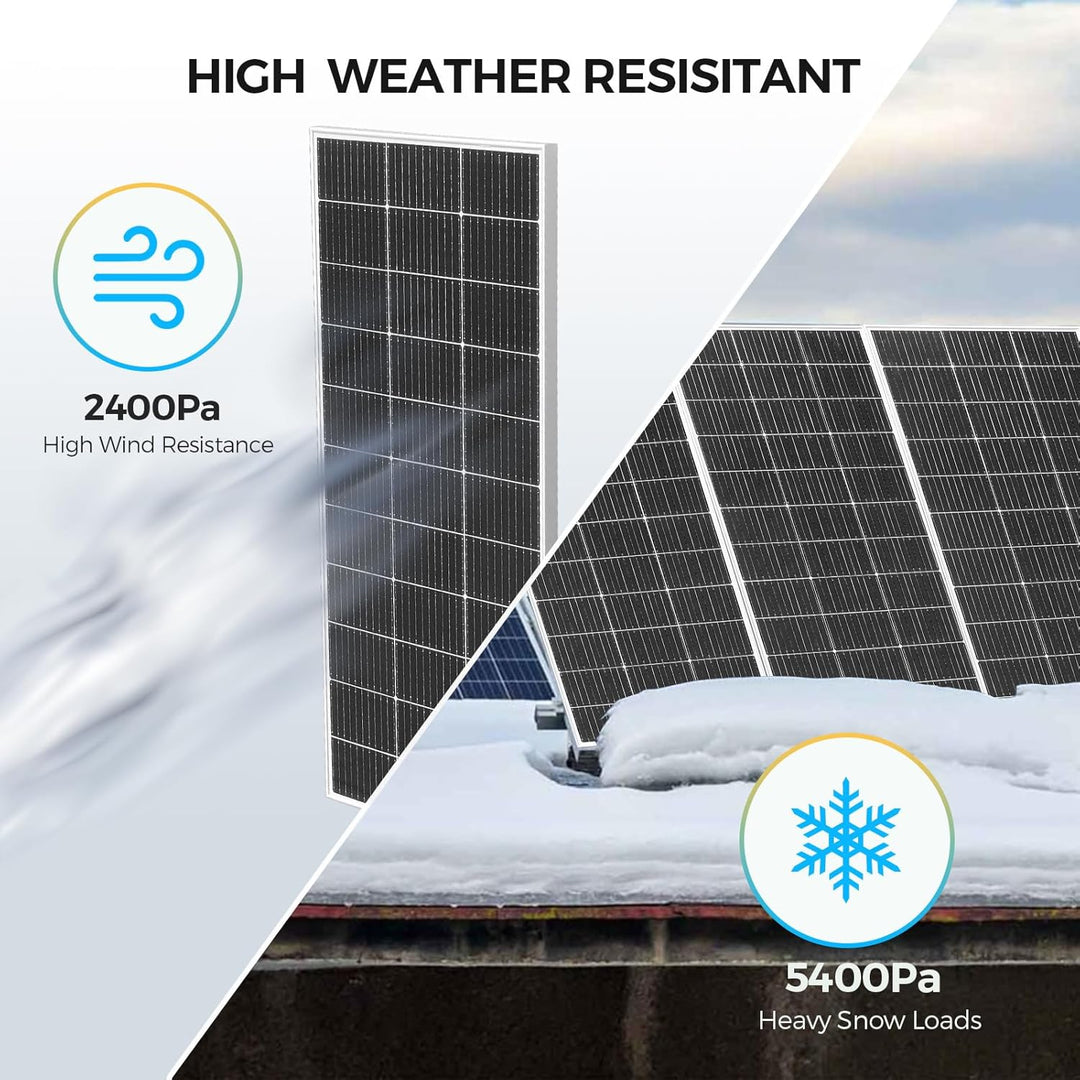 100W Solarpanel Kit Solar Set 12V, Monokristallines Solarmodul+20A 12V/24V Solarladeregler+Solarkabe