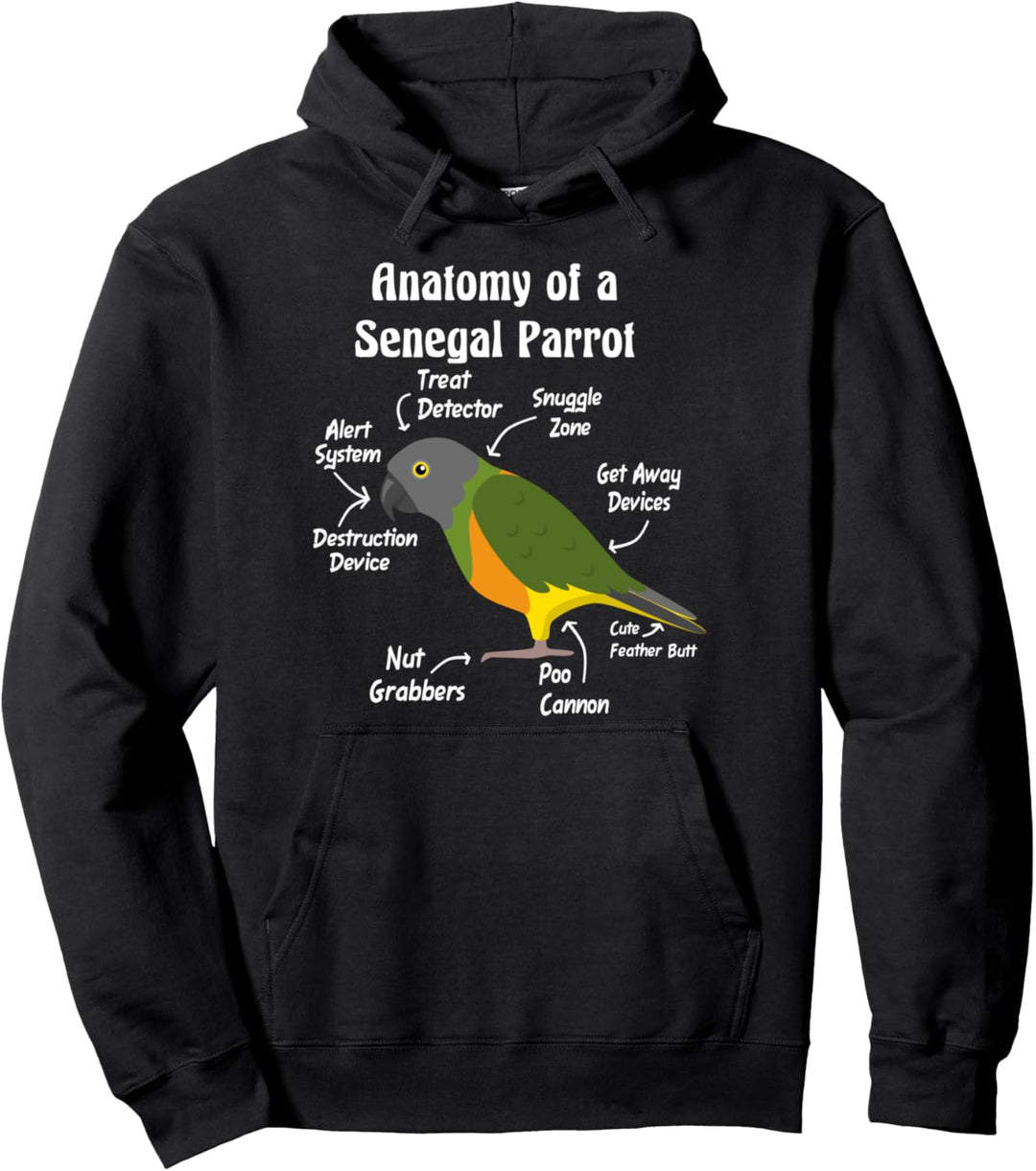 Anatomie eines Senegal-Papageis Pullover Hoodie