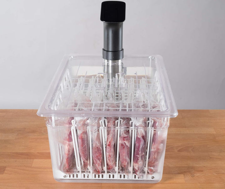 LIPAVI N20X Sous Vide Gestell mit Polycarbonate undt 316L Rostfreier Edelstahl Verstellbar, klappbar