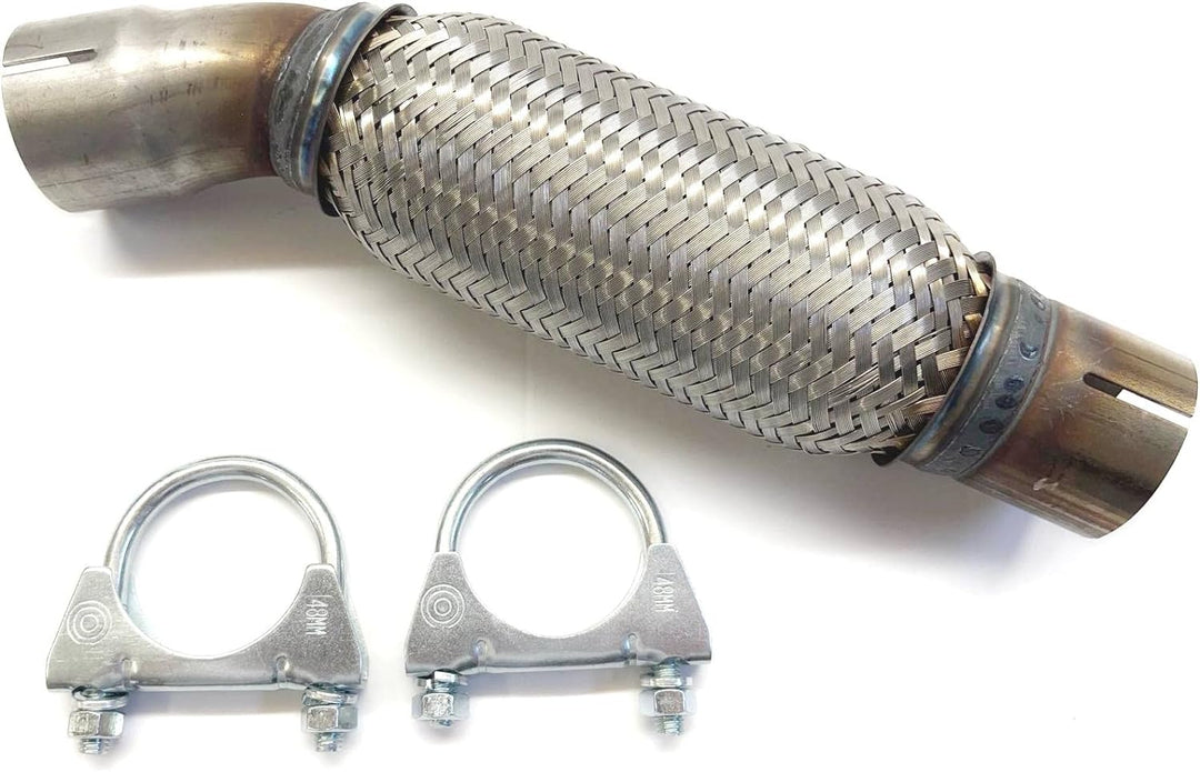 Für Seat Für VW Für Skoda Flexrohr Flexstück Flammrohr Auspuff Rohr vorne 45,8x290mm mit 2 Schellen