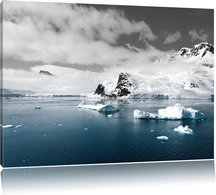Pixxprint Winterlandschaft in der Antarktis als Leinwandbild/Grösse: 100x70 / Wandbild/Kunstdruck/fe